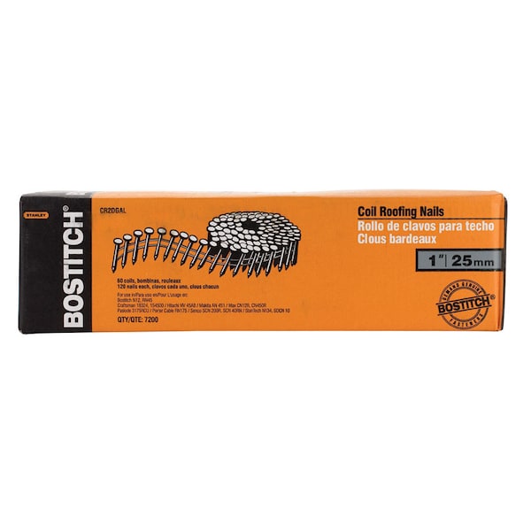 Bostitch Collated Roofing Nail, Steel, Galvanized Finish, 14 ga CR2DGAL - main